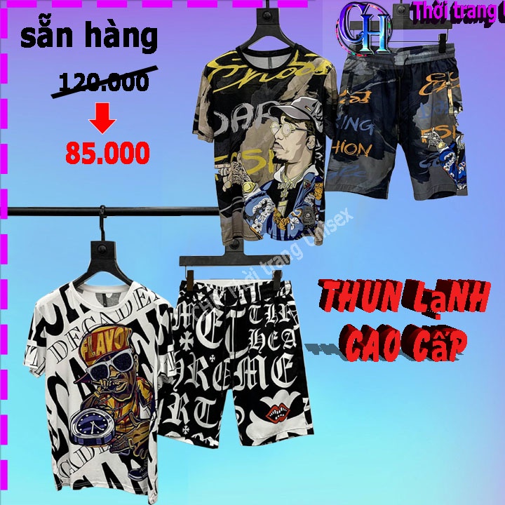 Set Bộ Quần Áo thể thao nam nữ đẹp  IN CHUYỂN NHIỆT  Áo thun Quần short co giãn mùa hè phong cách Hàn Quốc CHP