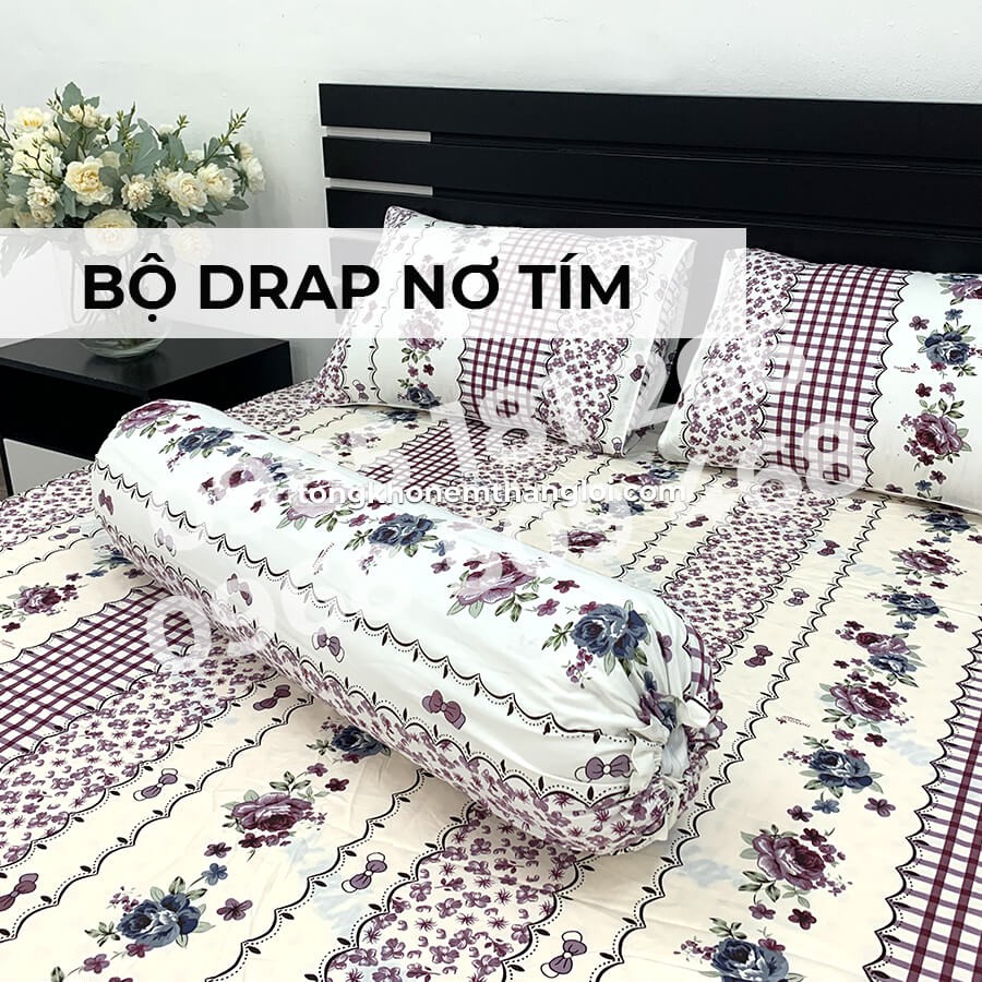 [Ảnh Thật] Dây Tím - Bộ Drap Cotton 4 món Thắng Lợi Chính Hãng