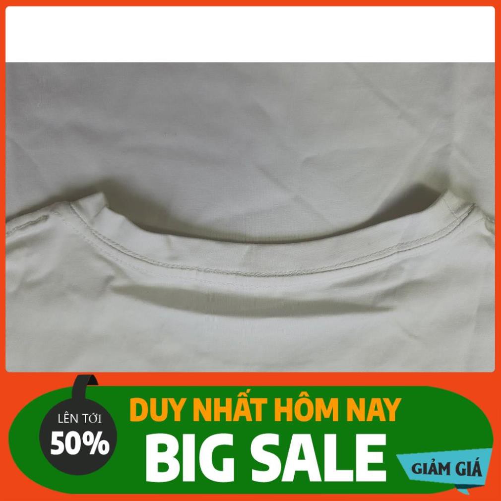 Áo thun trơn tay lỡ 100 COTTON màu TRẮNG unisex NAM NỮ dày mịn, mặc mát giá sỉ tại xưởng *