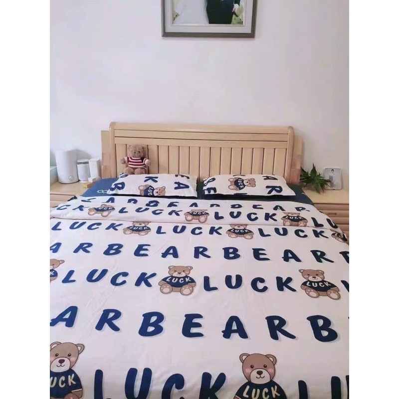 Set Chăn Ga Cotton Poly Gấu Luck May Mắm Siêu Yêu (Shinbedding_store) | BigBuy360 - bigbuy360.vn