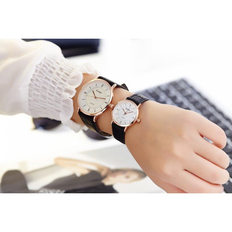 Đồng Hồ Cặp Đôi Nam Nữ Kasiqi Dây Da Thời Trang MS45 Siêu Kute Cho Các Cặp Đôi | BigBuy360 - bigbuy360.vn