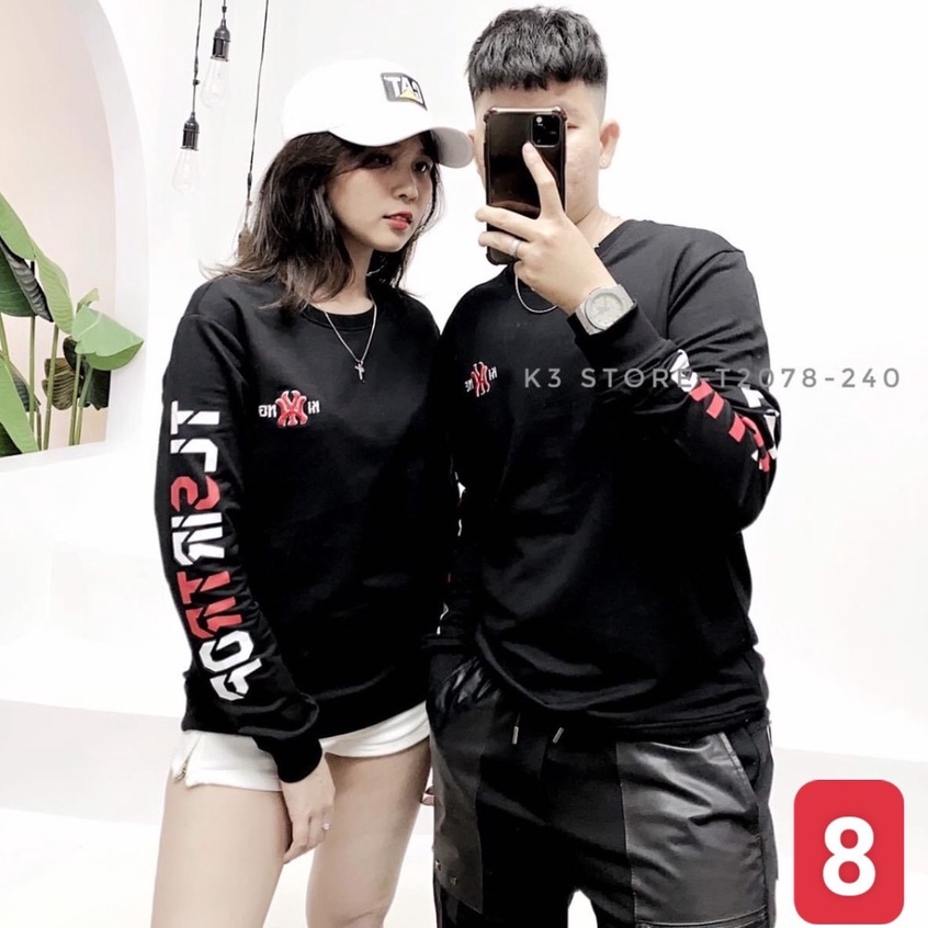 .9 mẫu Áo Thun NAm Nữ Tay Dài Cao Cấp Gía Sỉ Bao Đẹp Chất Lượng Thun Dày Mịn ko xù lông.