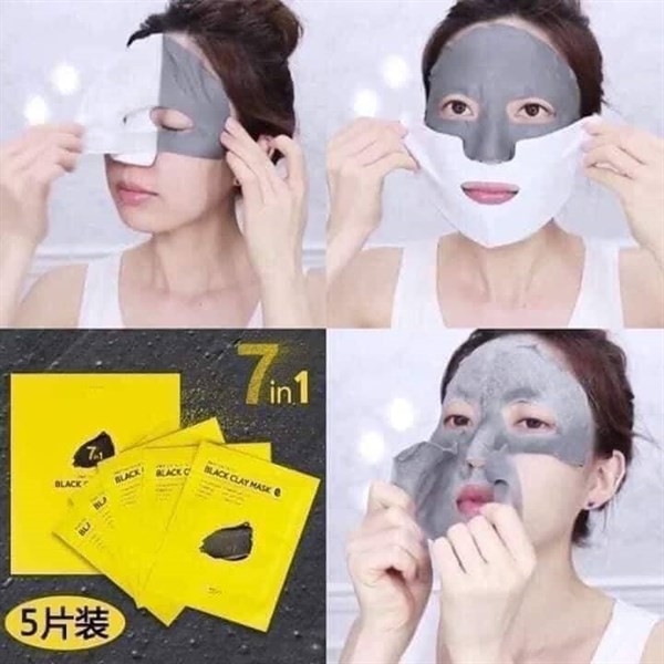 Mặt Nạ Đất Sét BARULAB 7 in 1 Total Solution Black Clay Mask Hộp 5 miếng