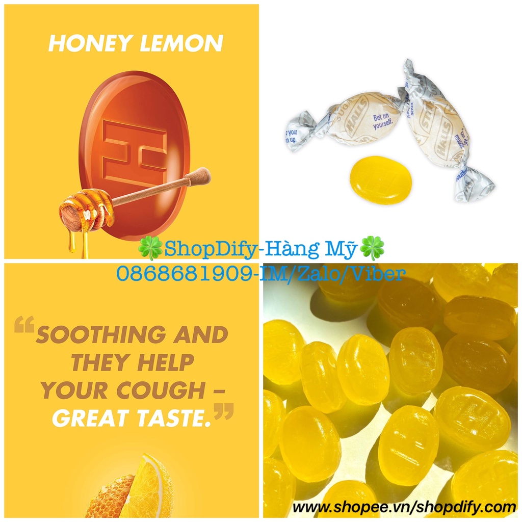 Halls Relief cough drop Kẹo ngậm giảm ho, thông cổ của Mỹ Chanh, Dâu, Bạc Hà, Cherry, Không Đường, 30, 70, 180, 200 viên