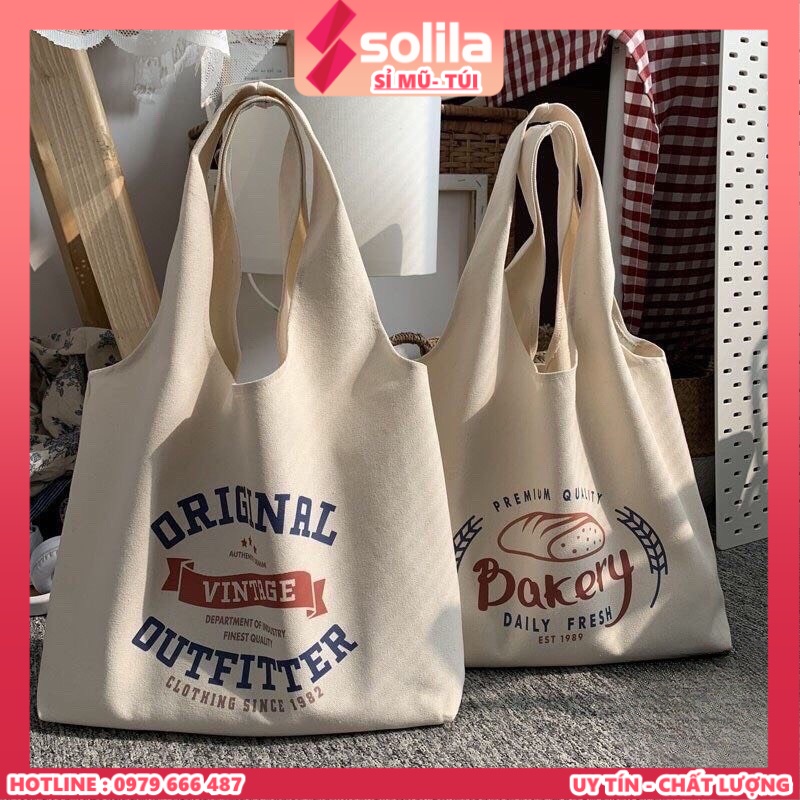 Túi tote đẹp vải canvas mềm liền thân cho bạn nữ đi học đi chơi thời trang phong cách hàn quốc