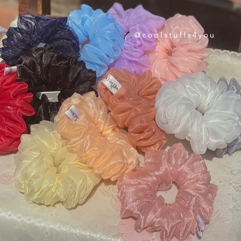 [Mã SKAMPUSH9 giảm 10% đơn 200K] Đồ buộc tóc scrunchies voan phồng nhiều màu✨