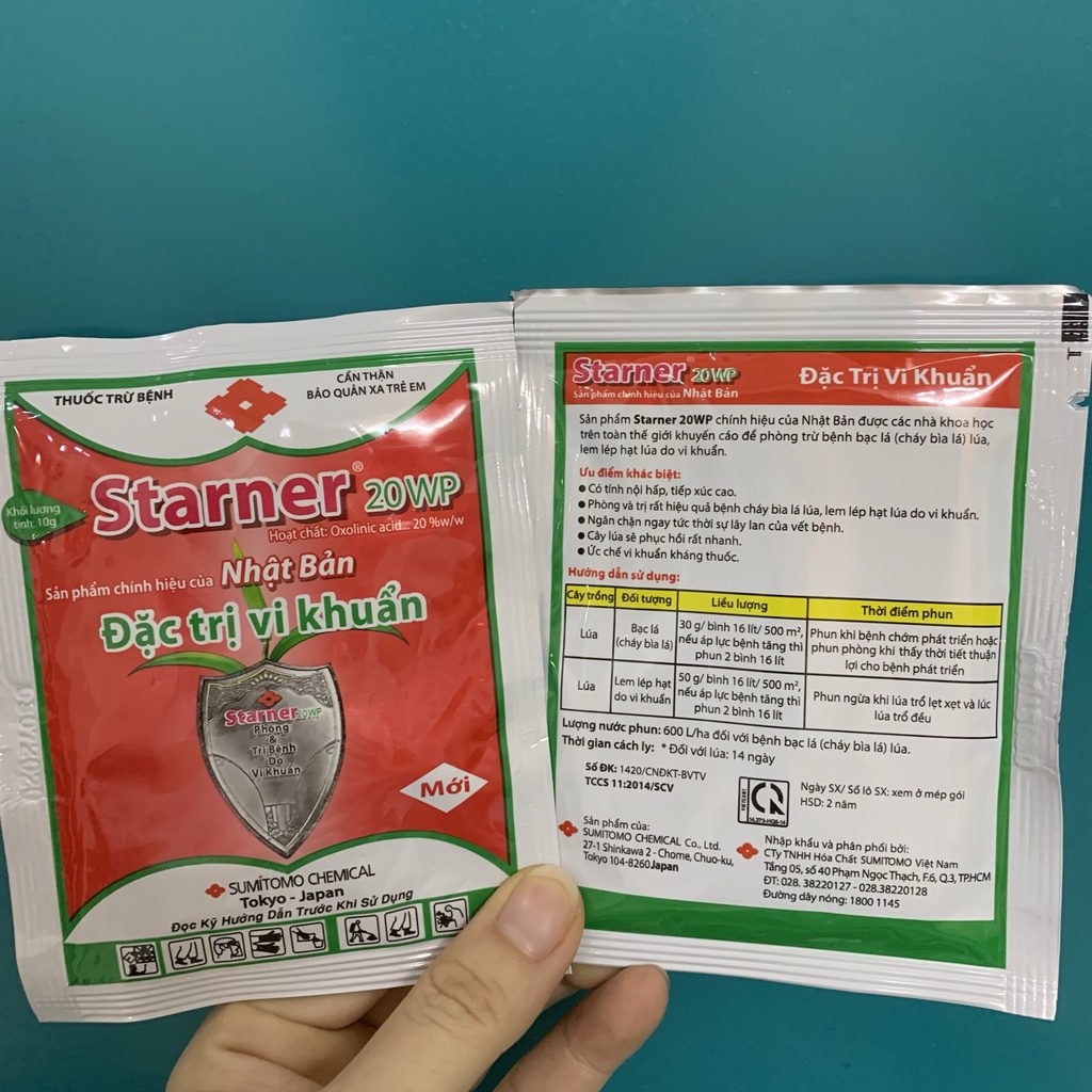 Sản phẩm trừ nấm bệnh cây trồng Starner 20WP chính hiệu Nhật Bản gói 30gram