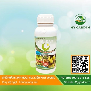 Chế phẩm sinh học ra hoa đậu quả HLC siêu Kali, dạng nước, chai 500ml, cho cây trồng - Hàng chính hãng