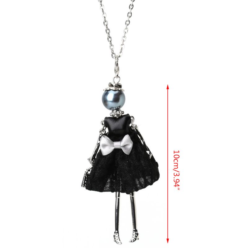 Vòng cổ dài mặt búp bê vải thời trang cho nữ