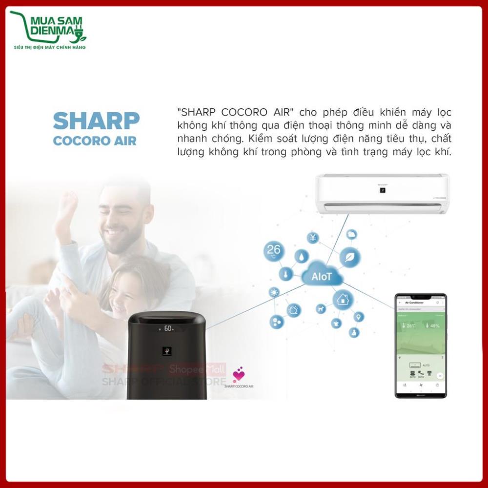Máy Lọc Khí Tạo Ẩm Sharp KI-L80V-T Điều Khiển Từ Xa Bằng Điện Thoại