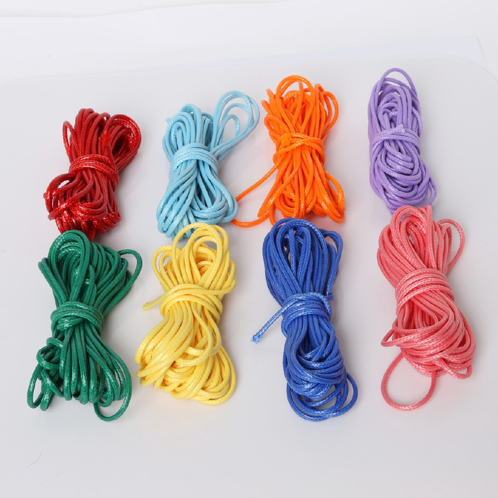 Cuộn dây polyester giả da 2mm nhiều màu chuyên dụng làm vòng đeo tay dây chuyền thủ công