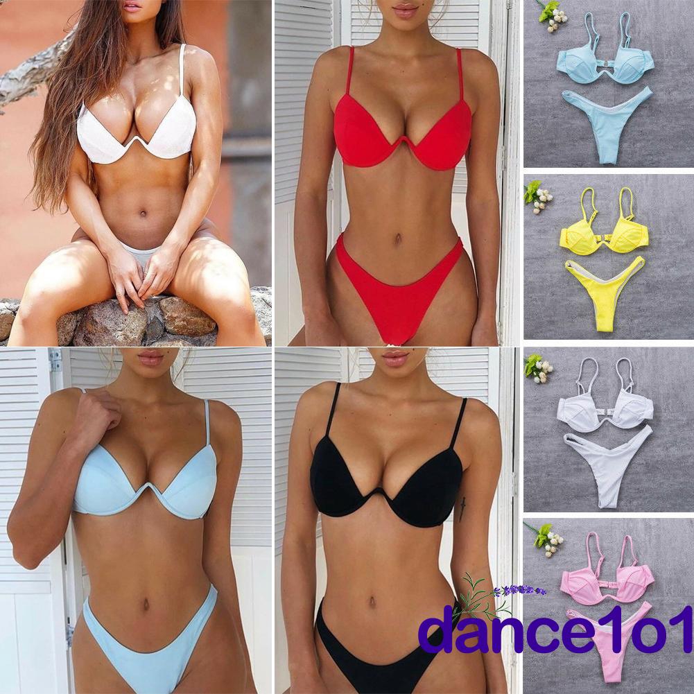 Bikini phối dây có đệm mút dành cho nữ