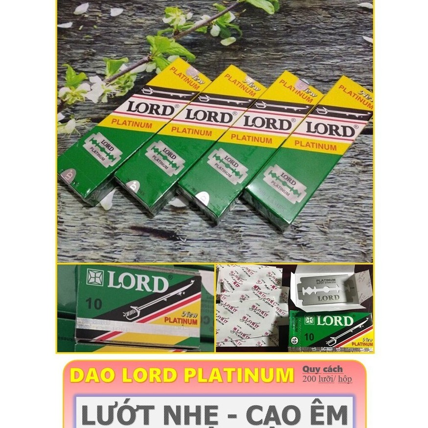 [ FLASH SALE ] Dao Cạo Râu Lord- LÕI Platinum Siêu Sắc Lướt Nhẹ Cạo Êm Hộp 200 Chiếc Hàng Chuẩn Anh