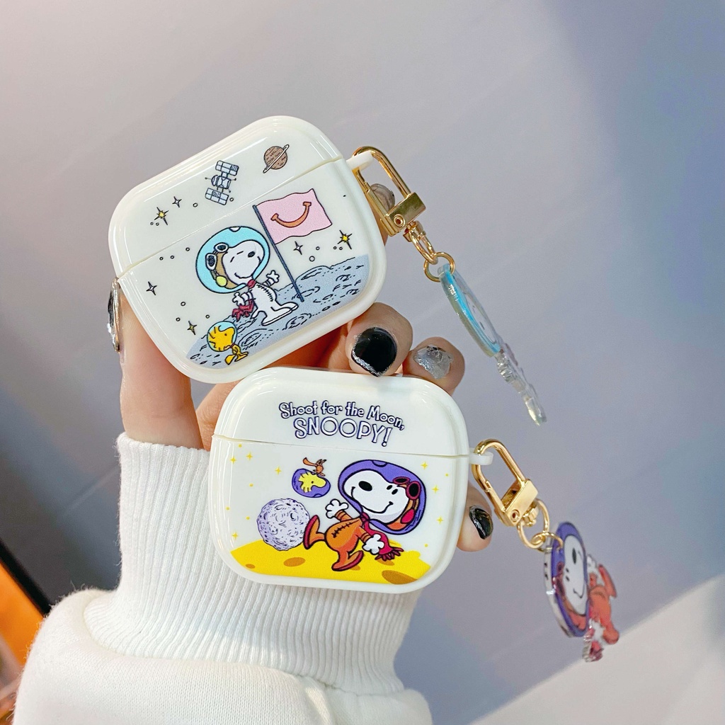 Vỏ Bảo Vệ Hộp Sạc Tai Nghe Airpods 3 Pro 2 3 Họa Tiết Hoạt Hình Snoopy Hành Tinh Snoopy Dễ Thương Ốp