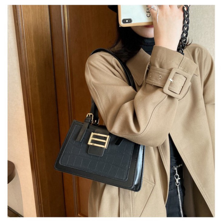 ❤𝑭𝑹𝑬𝑬𝑺𝑯𝑰𝑷 ❤ Túi xách Túi đeo vai nữ Da vân viên da Màu nâu nude đen Cao cấp công sở đi làm dự tiệc | BigBuy360 - bigbuy360.vn