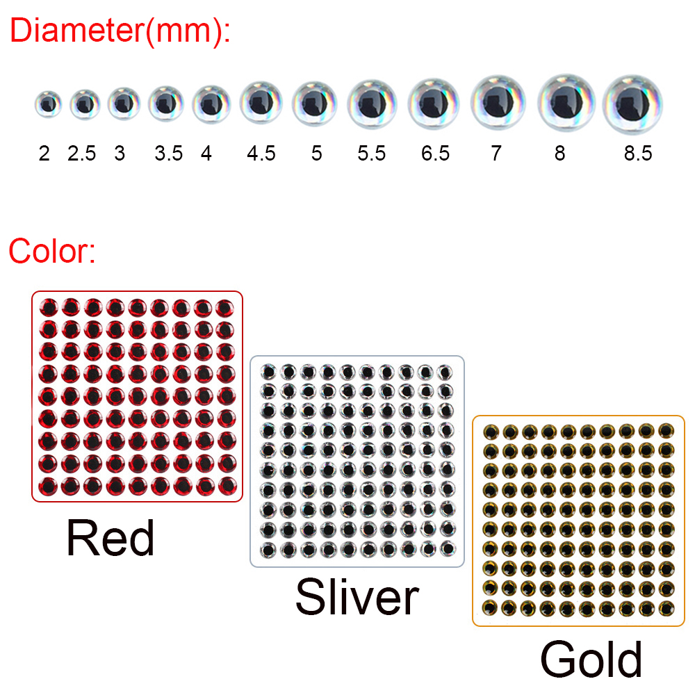 MUVAKO Set 100 mắt mồi câu cá nhân tạo 3D nhân tạo nhiều màu sắc