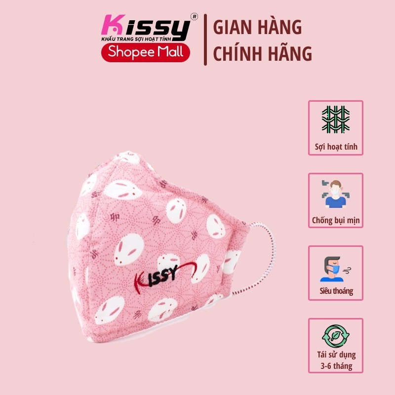 Khẩu Trang Kissy Trẻ Em 4 Đến 10 Tuổi Mẫu Con Vật Dễn Thương Chống Nắng Và Bụi Mịn Hiệu Quả, Giao Chuẩn Mẫu