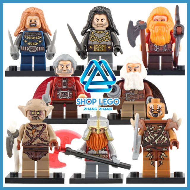 Đồ chơi Xếp hình The Lord of the Rings gồm Fili Dain Kili - Oin Gloin Dori - Goblin Gundabad Orc Minifigures Pogo PG8183