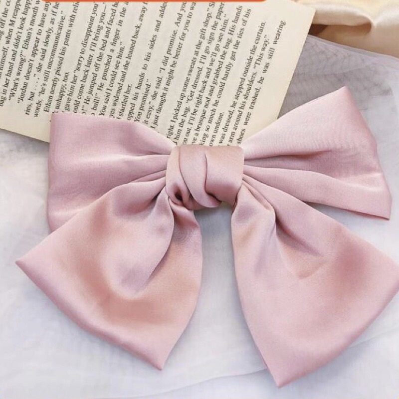 ❤️Cặp Tóc Thắt Nơ Vải Satin Cỡ Lớn Phong Cách Hàn Quốc