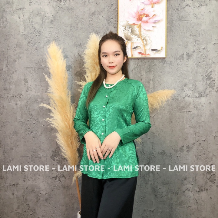 Đồ Lam Đi Chùa - Đồ Bà Ba BigSize Kèm Theo Quần Đen Cao Cấp Sang Trọng V29
