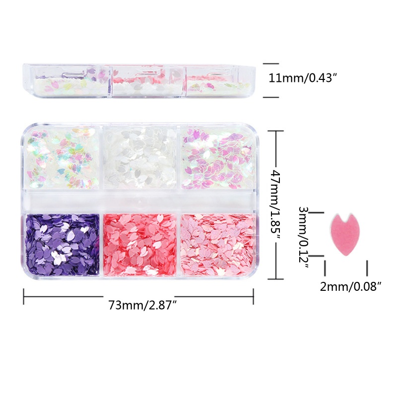 ✿ Hộp Cánh Hoa Anh Đào 3D Nhiều Màu Sắc Trang Trí Móng Tay Nghệ Thuật
