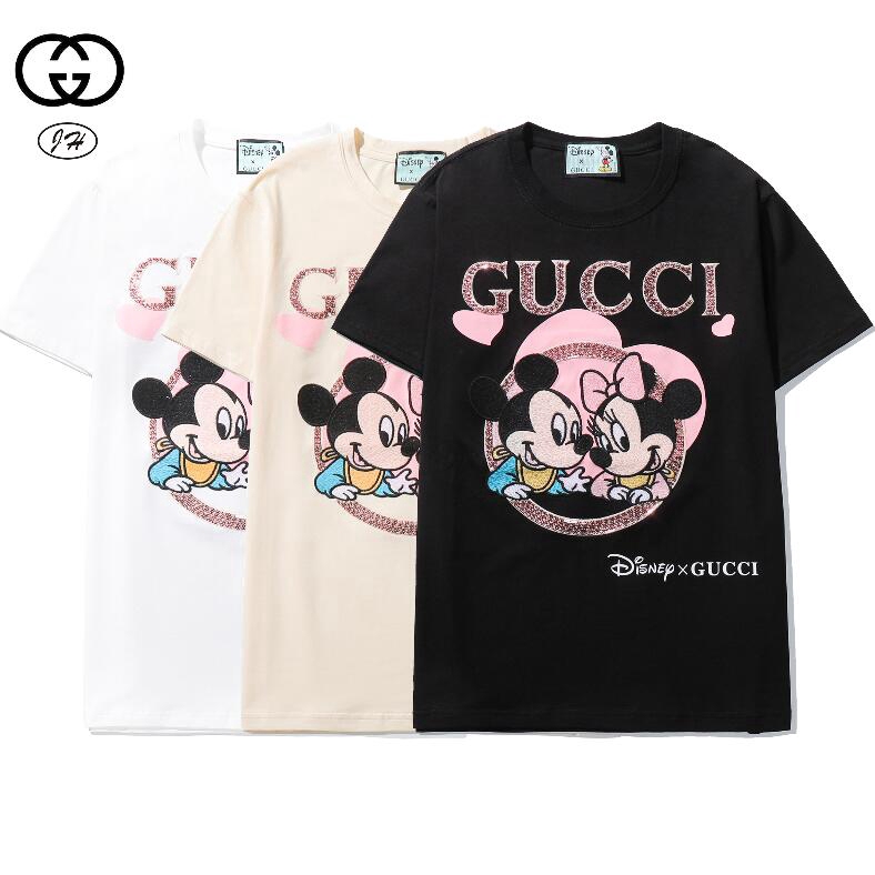 Áo Thun Ngắn Tay Thêu Hình Chuột Mickey Đính Sequin Thời Trang Cho Nam Và Nữ