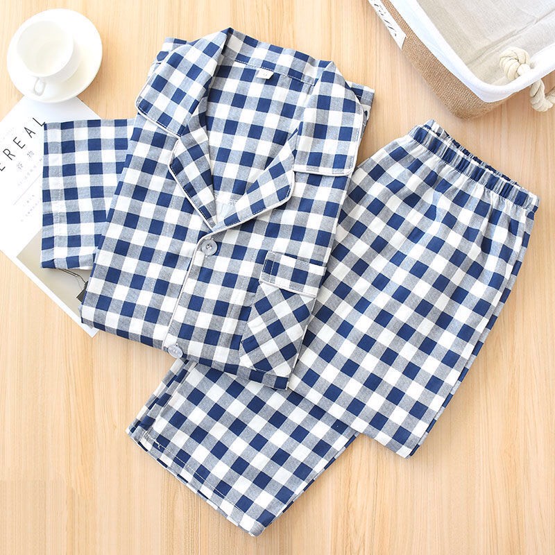 Bộ Ngủ Nam Nữ Mặc Nhà Họa Tiết Caro Chất Cotton Mát - Pyjama Siêu Đẹp Cho Các Cặp Đôi -qùa Cưới ý Nghĩa