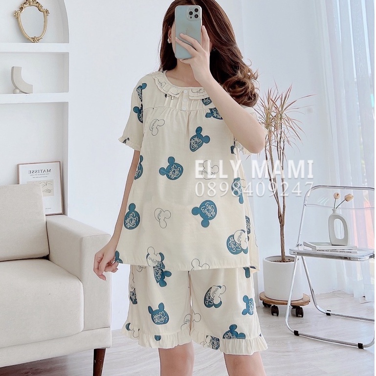 ( 40kg - 95kg ) Đồ Bộ Bầu Và Sau Sinh Nhiều Màu Cổ Cúc Siêu Mát Nhẹ Tênh ( Kèm Video + Ảnh Thật )