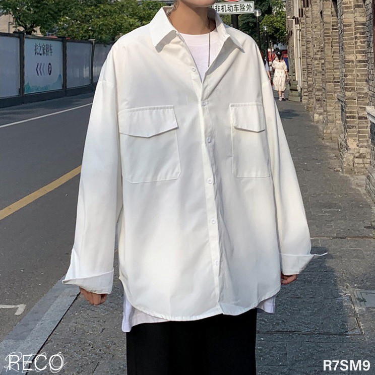 Áo sơ mi nam Hàn Quốc cao cấp dáng rộng dài tay Shirt Loose R7SM9 Unisex