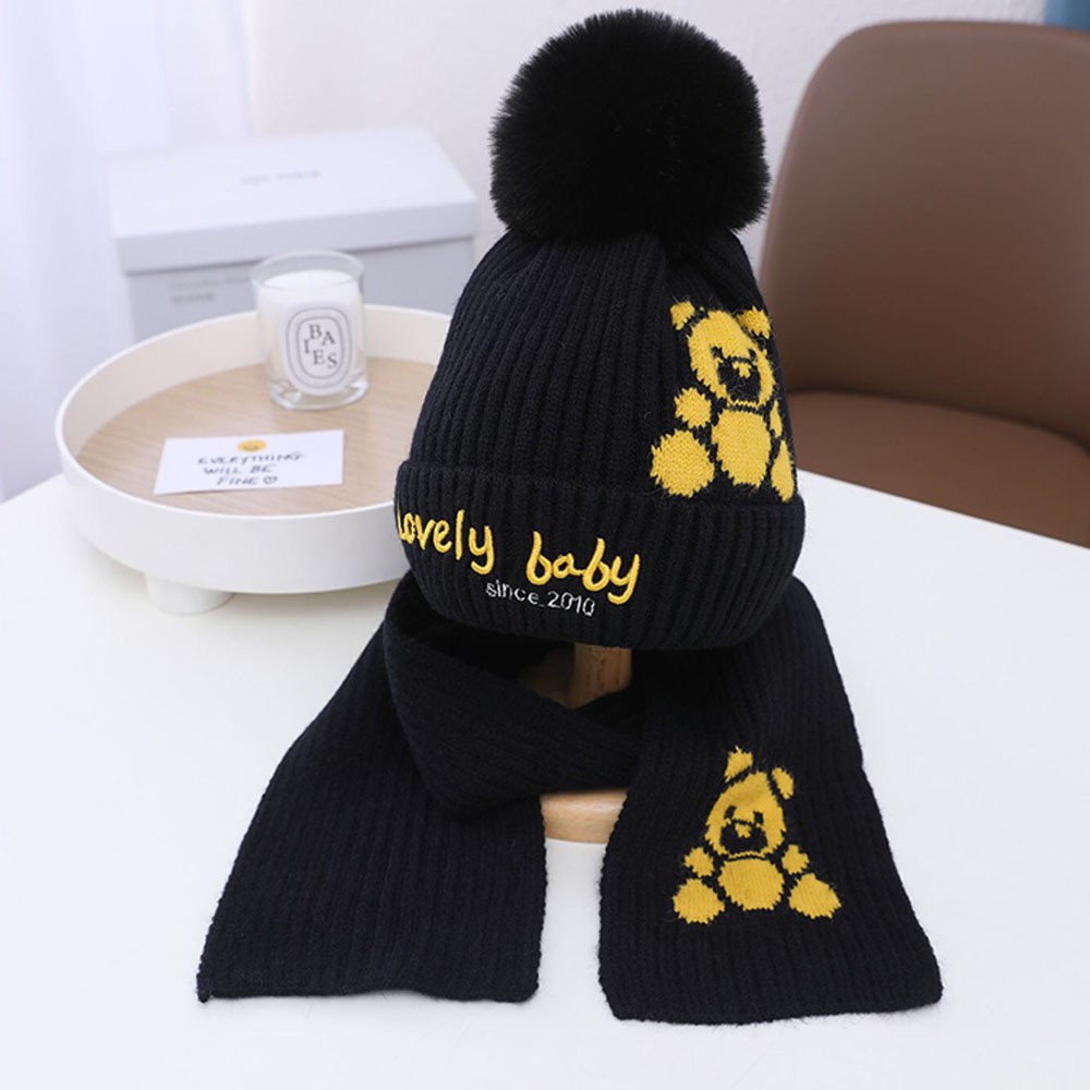 Bộ khăn mũ cho bé trai và bé gái, mũ len và khăn quàng cổ cho bé yêu