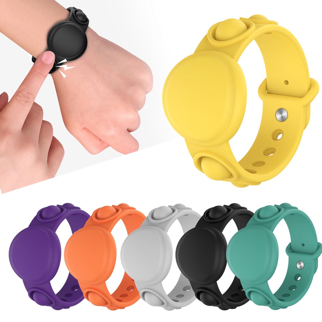 Ốp Điện Thoại Silicon Bảo Vệ Có Dây Đeo Cổ Tay Cảm Biến Giải Tỏa Căng Thẳng Cho Airtag