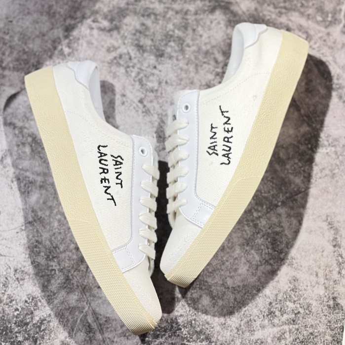 GIÀY thể thao nam nữ SAINT LAURENT, Giày Paris kem vải hàng cao cấp.