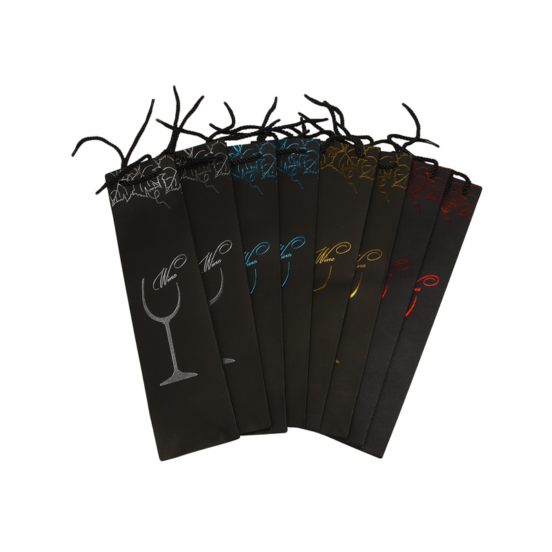 Set 12 Túi Giấy Kraft Đựng Chai Rượu Vang Tiện Lợi Màu Sắc Ngẫu Nhiên