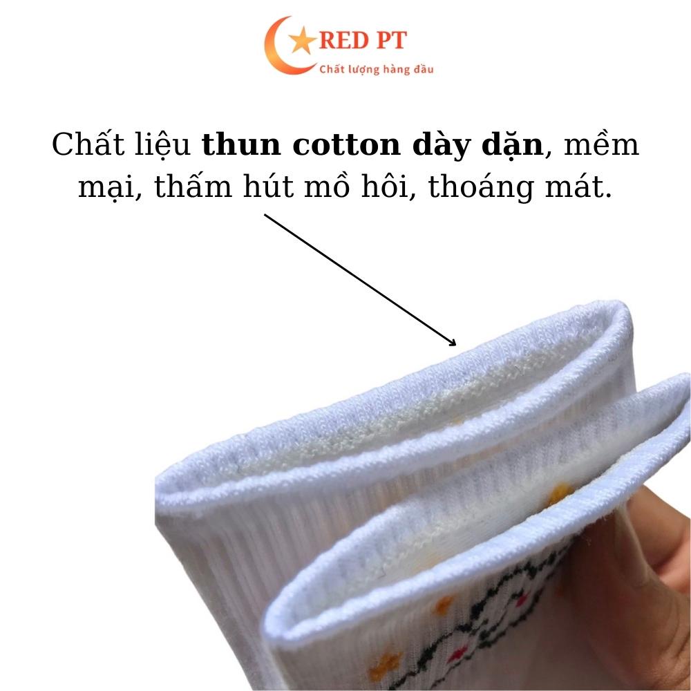 Tất nữ cổ ngắn vớ trắng xinh cute thun cotton RED PT