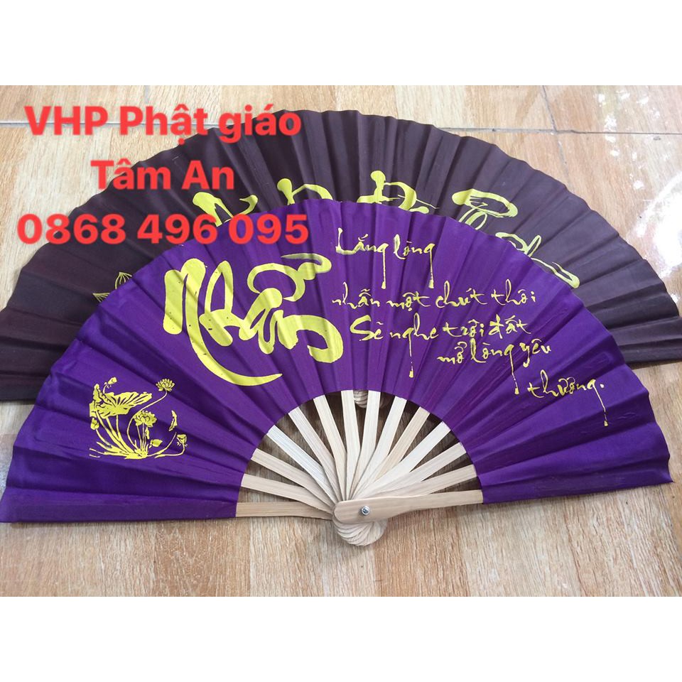 QUẠT VẢI THƯ PHÁP CAO CẤP (rộng 60cm) | BigBuy360 - bigbuy360.vn