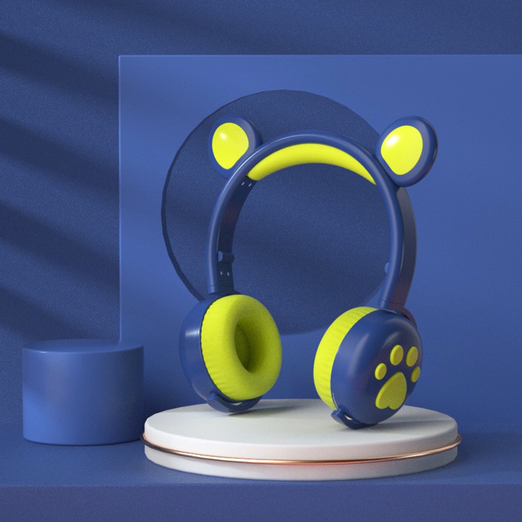 Tai nghe bluetooth 5.0 hình gấu phát sáng dành cho điện thoại