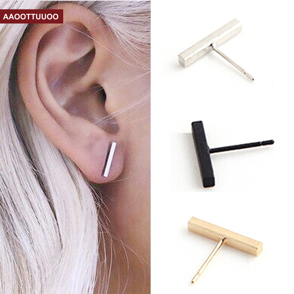 Đôi Khuyên Tai Hình Chữ T Thời Trang Cho Nữ