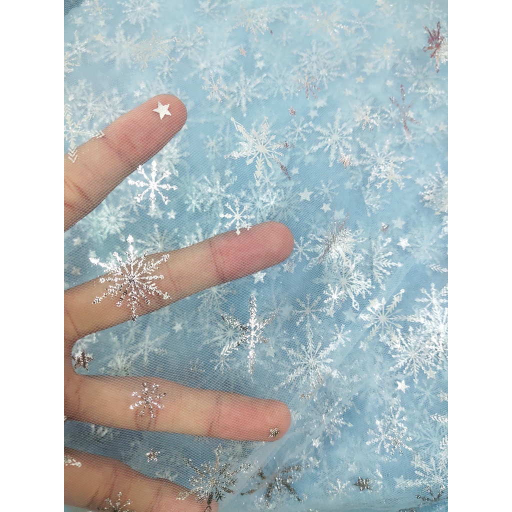 VẢI VOAN LƯỚI BÔNG TUYẾT PHUN KHỔ 160CM làm Phông nền chụp sản phẩm, chụp nail, trang trí sinh nhật, làm rèm decor