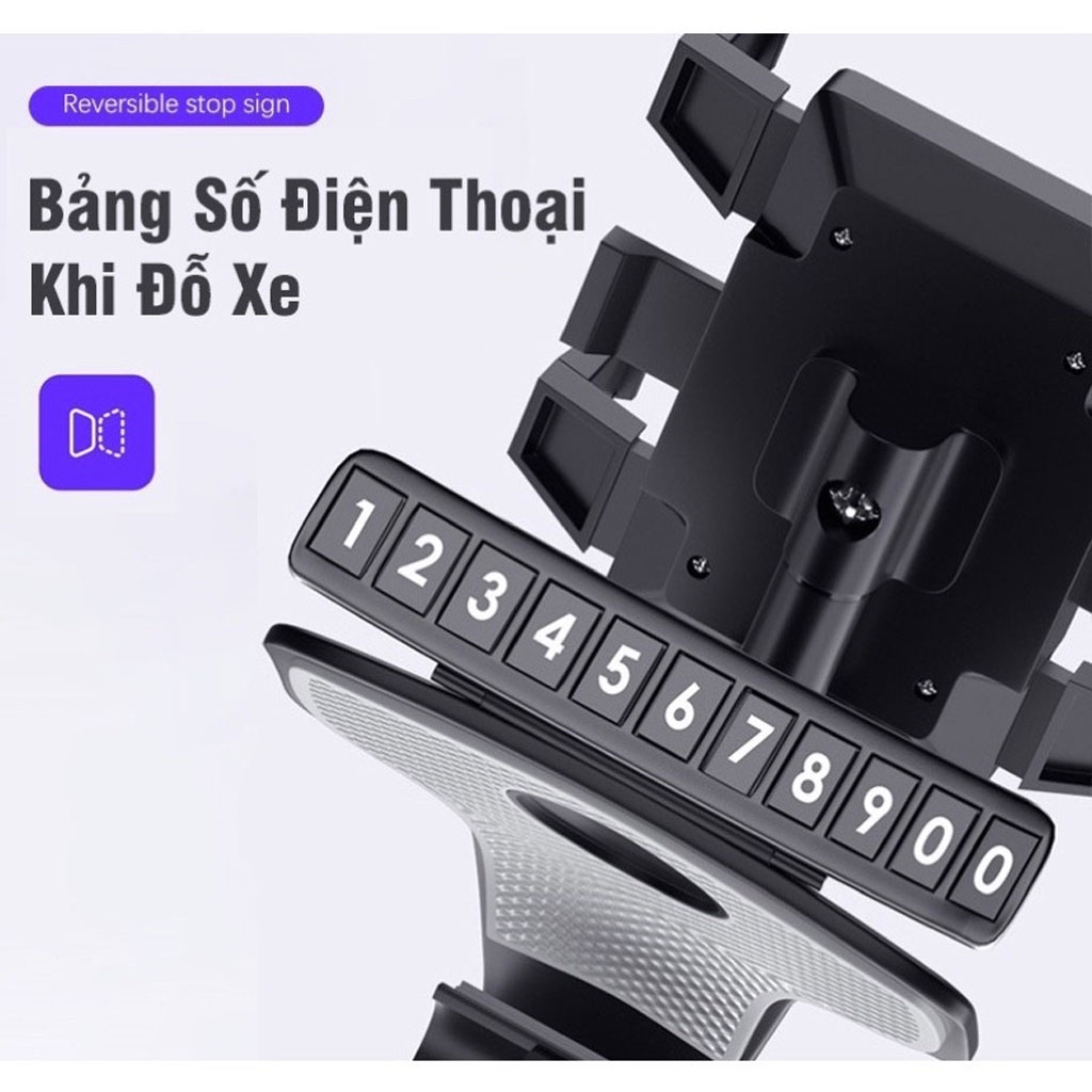 Giá đỡ điện thoại ô tô xoay 360 độ chống rung đa điểm trên taplo, gương chiếu hậu - Giá để điện thoại trên ô tô