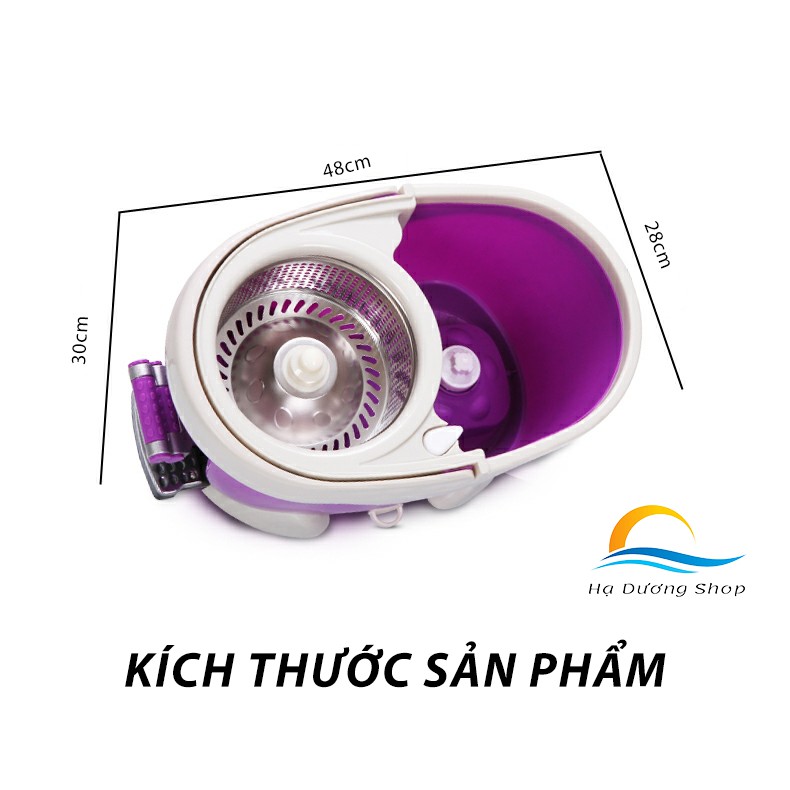 Bộ lau nhà 360 độ Thái Lan tự vắt Spin Mop Plus bàn đạp chân giặt vắt nhanh chóng hàng cao cấp HADU