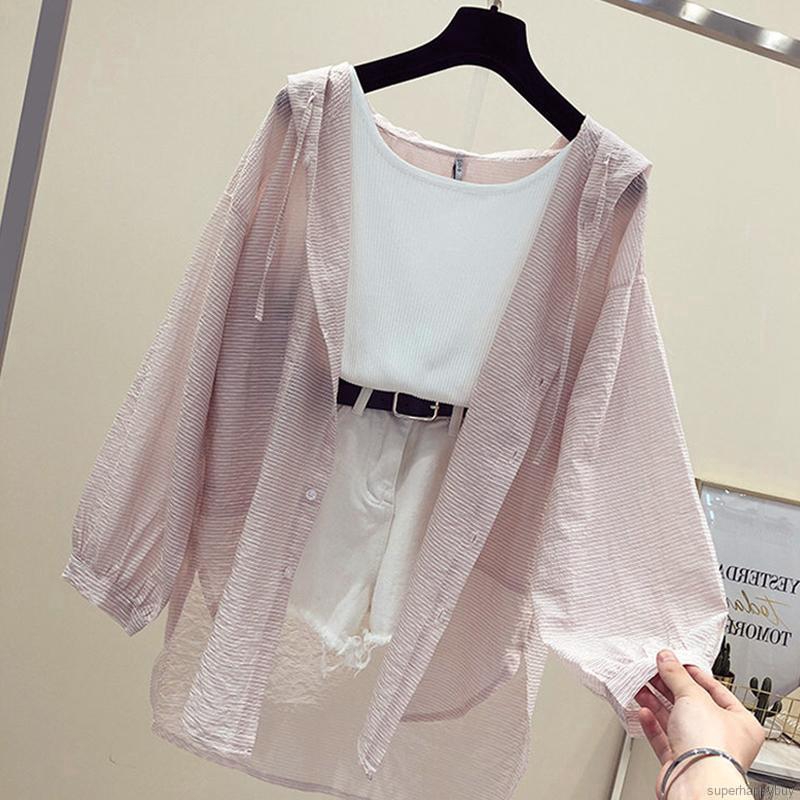 Áo khoác cardigan chống nắng màu trơn thời trang