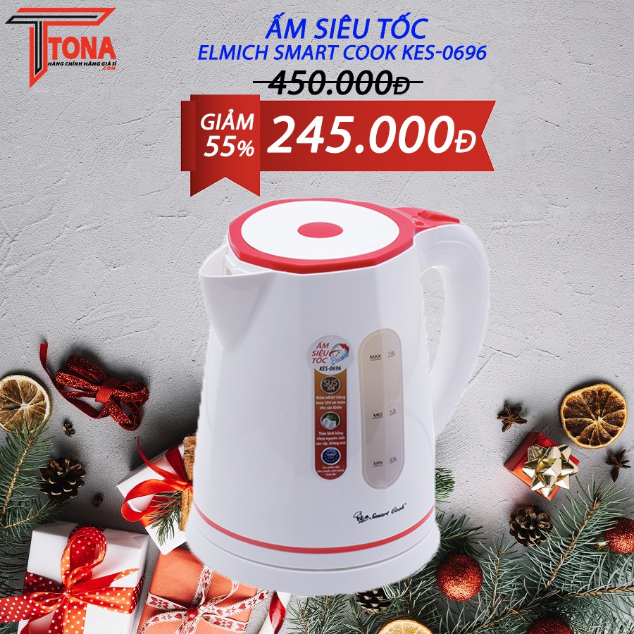 Ấm đun Siêu Tốc SMARTCOOK 1,8L KES-0696