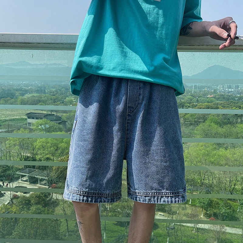 Quần Short Denim Ống Rộng Size Lớn Thời Trang Xu Hướng Cho Nam
