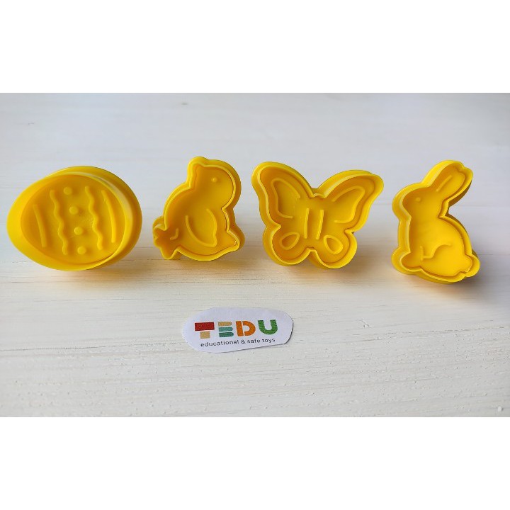Bộ khuôn ấn TRỨNG VỊT BƯỚM THỎ (PHỤC SINH) chơi bột nặn đất nặn an toàn TEDU
