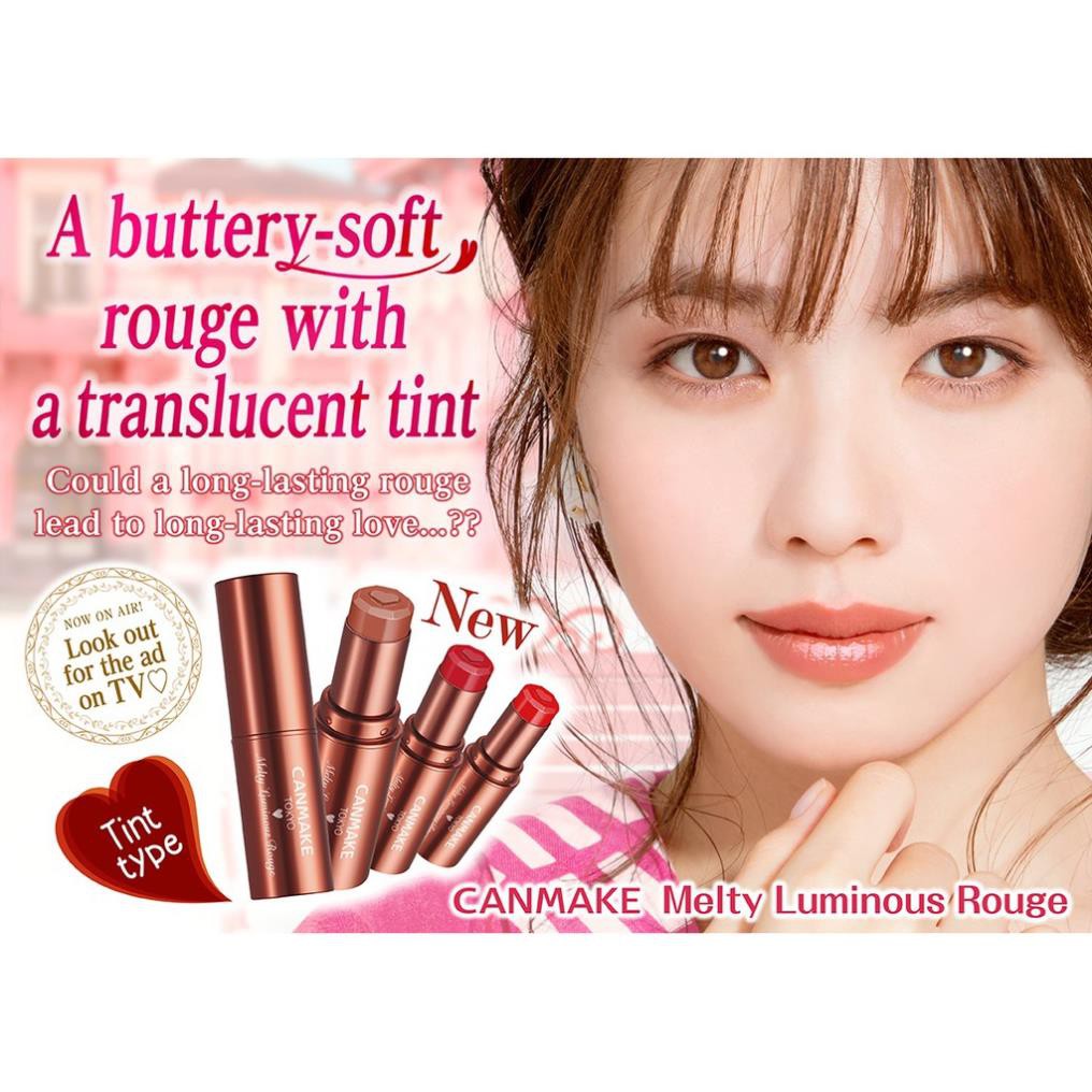 Combo [Nhật nội địa] Son môi Son dưỡng môi Canmake Melty Luminous Rouge - 3.8g