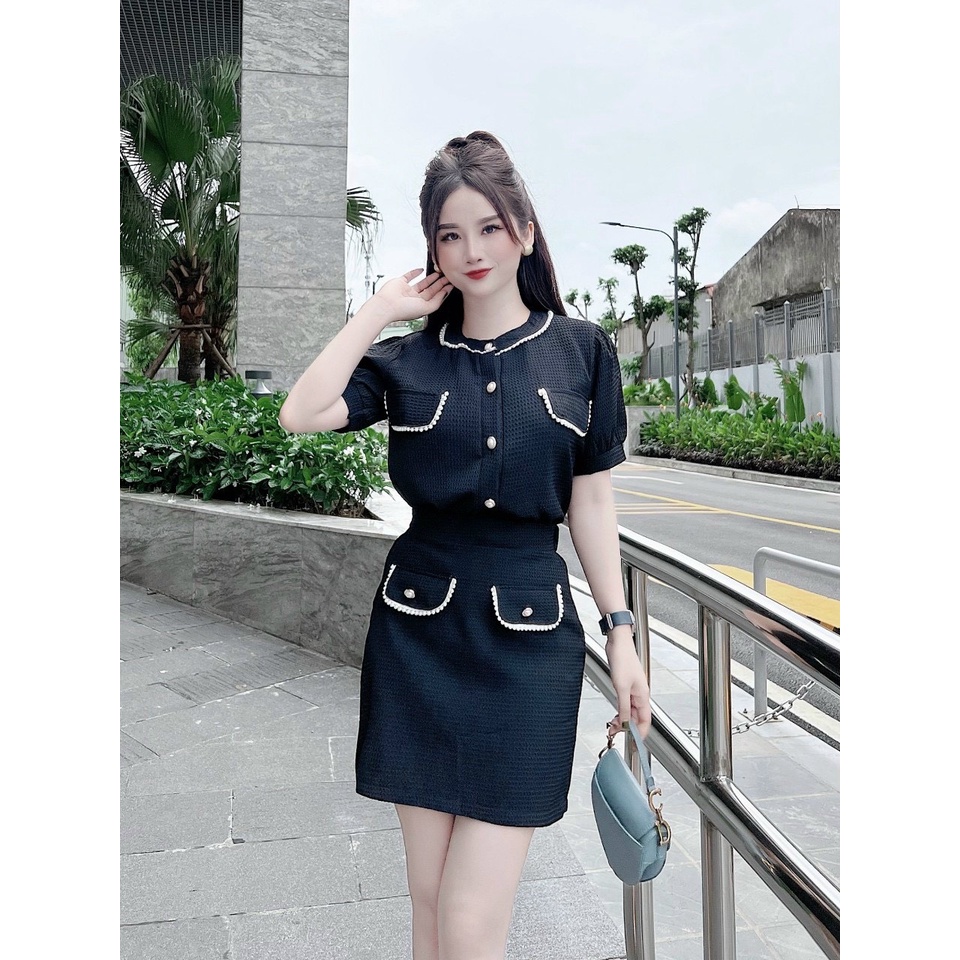 Set áo xốp ngọc mix chân váy sng sịn _ Hàng đẹp loại 1