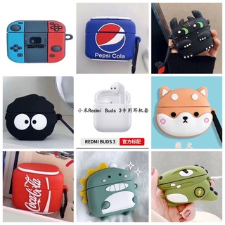 Vỏ Bảo Vệ Hộp Sạc Tai Nghe Xiaomi Redmi Buds 3 Bằng Silicon Họa Tiết Hoạt Hình Dễ Thương