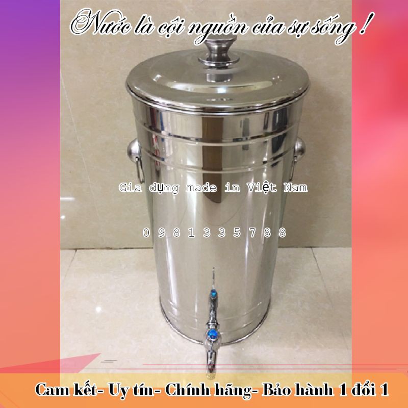 Bình đựng nước inox 25 lít inox 304 có vòi cao cấp VIETCOOK
