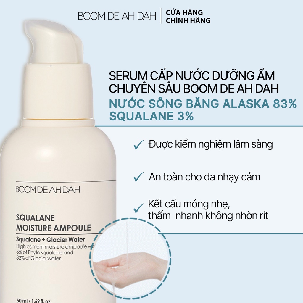 Bộ Đôi Serum Dưỡng Trắng Da - Cấp Ẩm Chuyển Sâu Boom De Ah Dah Niacinamide 10% + Nước Sông Băng Alaska Squalance Ampoule