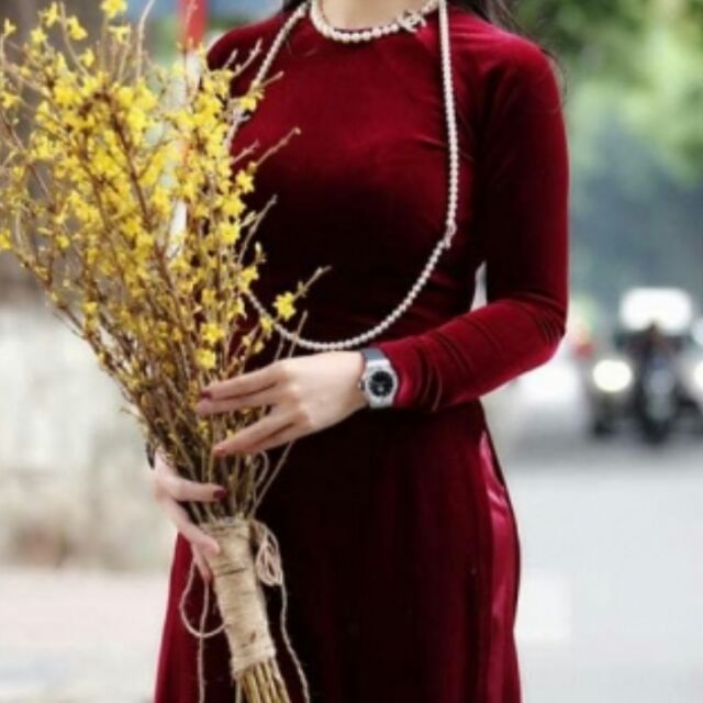 💖SALE ÁO DÀI LỤA NHUNG CO GIÃN CHỈ 257 K,1ÁO MAY SẴN